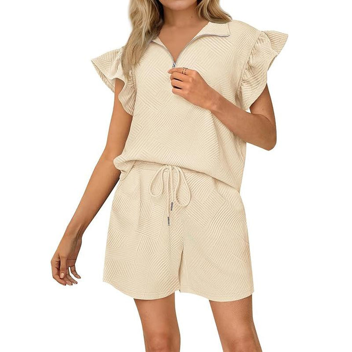 Fleurine™ | Comfy Ruffle Sleeve Summer Sweat Set