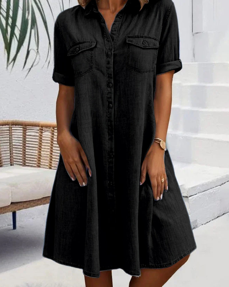 Elise™ | Relaxed Button-Front Shirt Dress