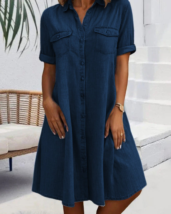 Elise™ | Relaxed Button-Front Shirt Dress