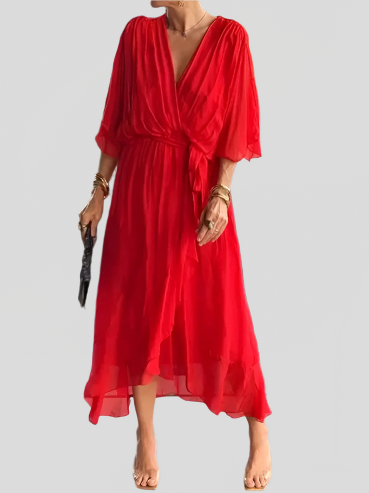 Adriana™ | Flowy Silk Midi Dress