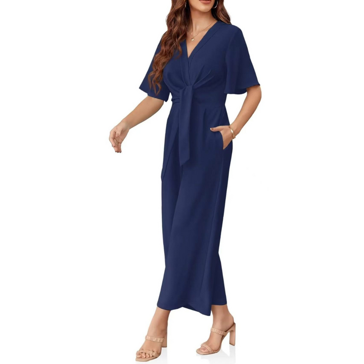 Colette™ | Elegant Summer Tie Knot Jumpsuit