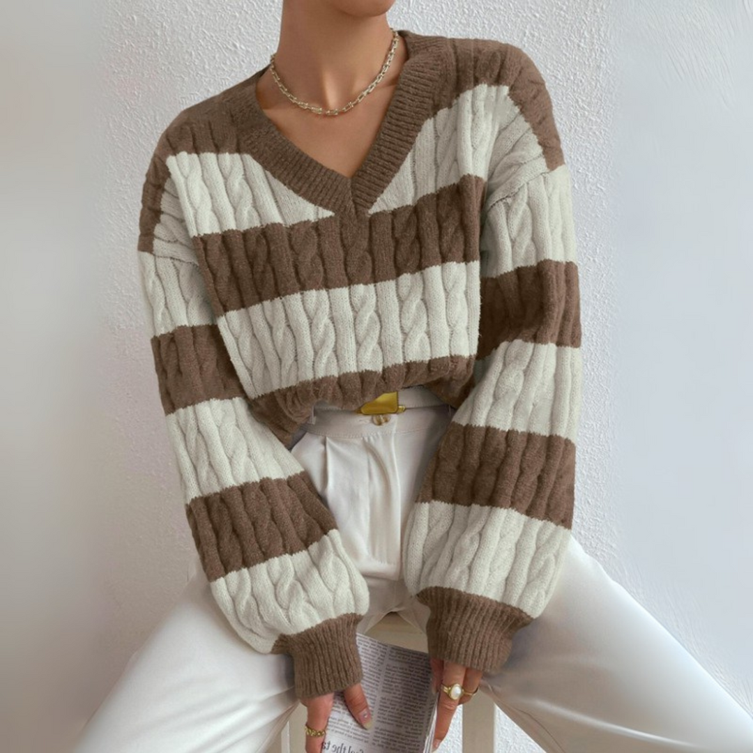 Morta™ | Comfy V-Neck Long Sleeve Sweater
