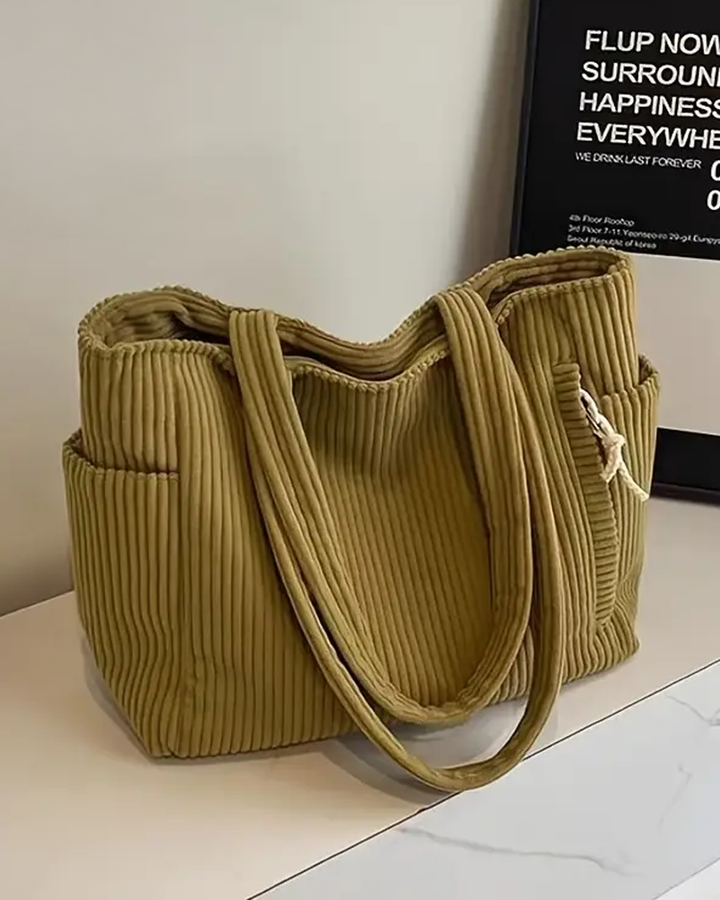 Serafina™ – Ribbed Tote Bag with Cord Detail