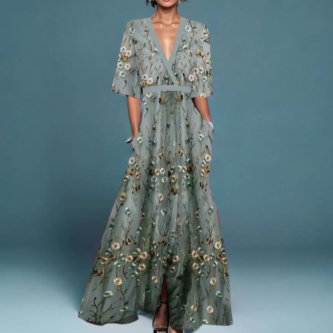 Isabella™ | Elegant Floral Wrap Dress