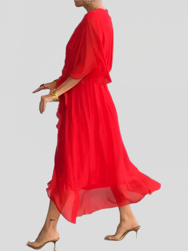 Adriana™ | Flowy Silk Midi Dress