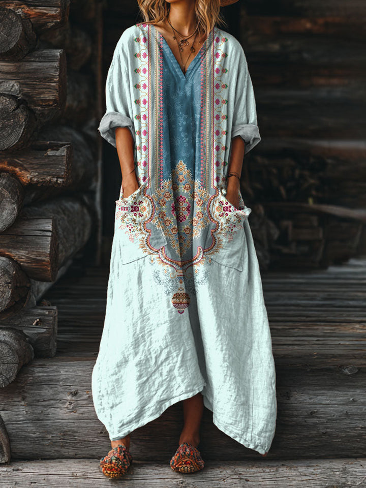 Neri™ | Vintage Boho Dress with Pockets