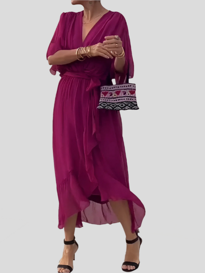 Adriana™ | Flowy Silk Midi Dress