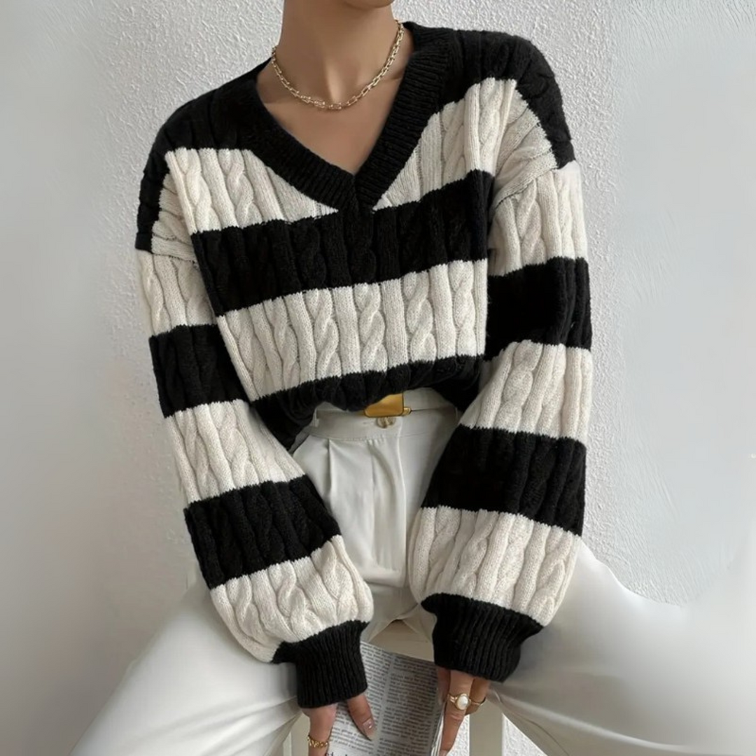 Morta™ | Comfy V-Neck Long Sleeve Sweater