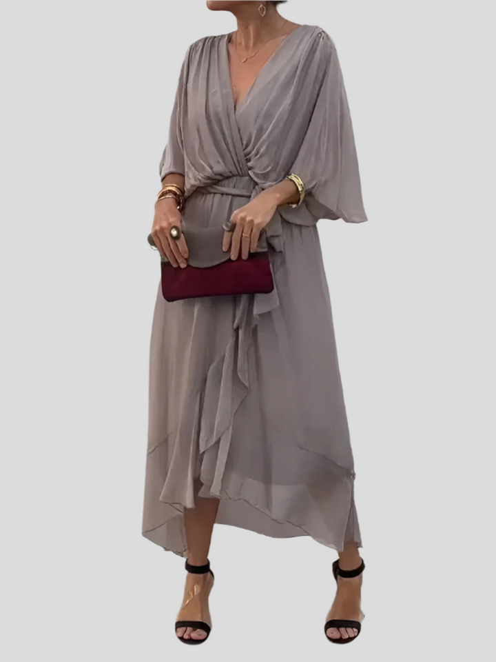 Adriana™ | Flowy Silk Midi Dress