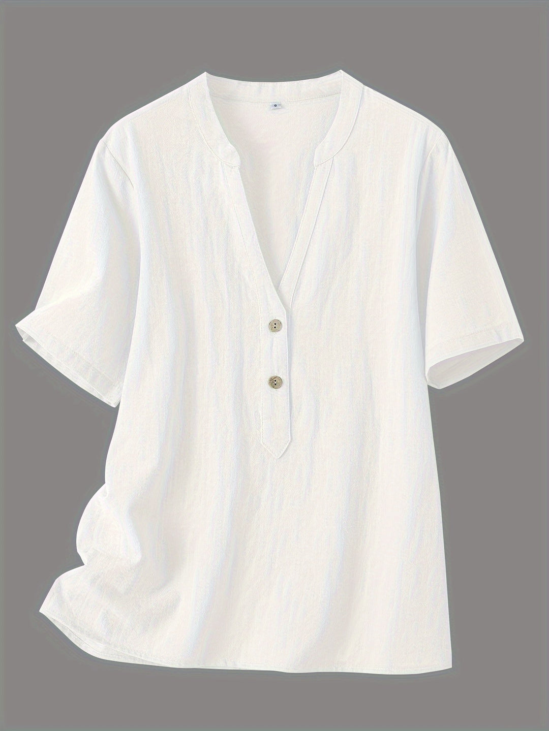 Sharron - Elegant V-Neck Blouse With Button Up