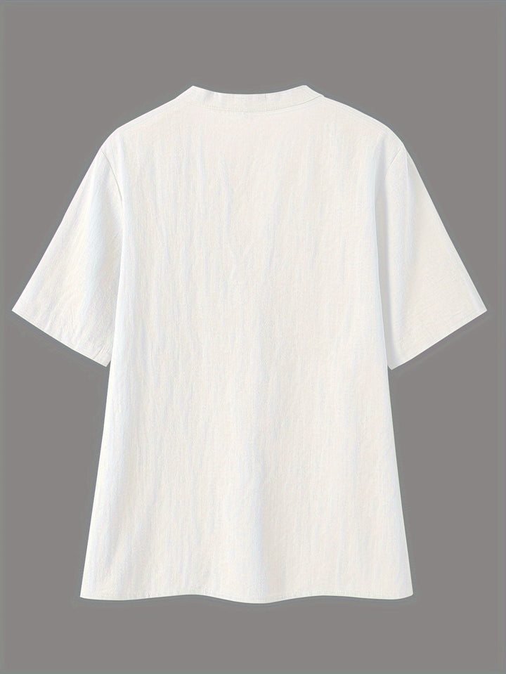 Sharron - Elegant V-Neck Blouse With Button Up