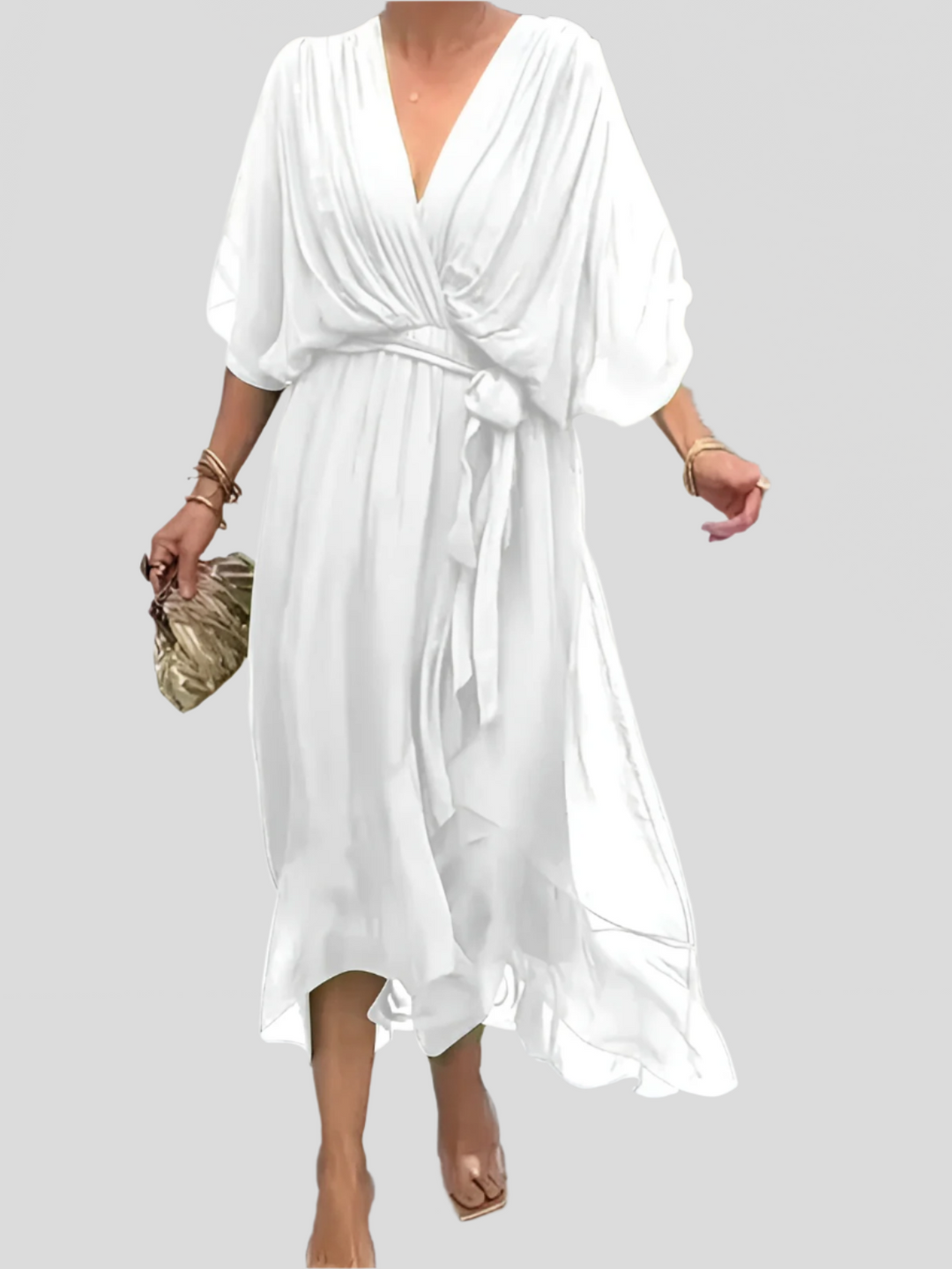 Adriana™ | Flowy Silk Midi Dress