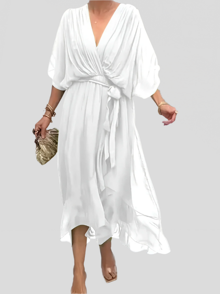 Adriana™ | Flowy Silk Midi Dress