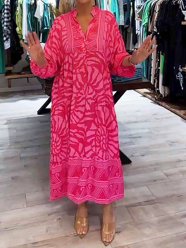 Solenya™ | Printed V-Neck Dress