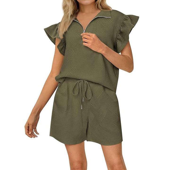 Fleurine™ | Comfy Ruffle Sleeve Summer Sweat Set
