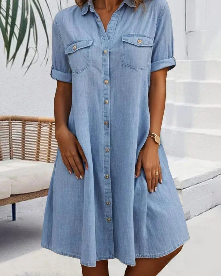 Elise™ | Relaxed Button-Front Shirt Dress