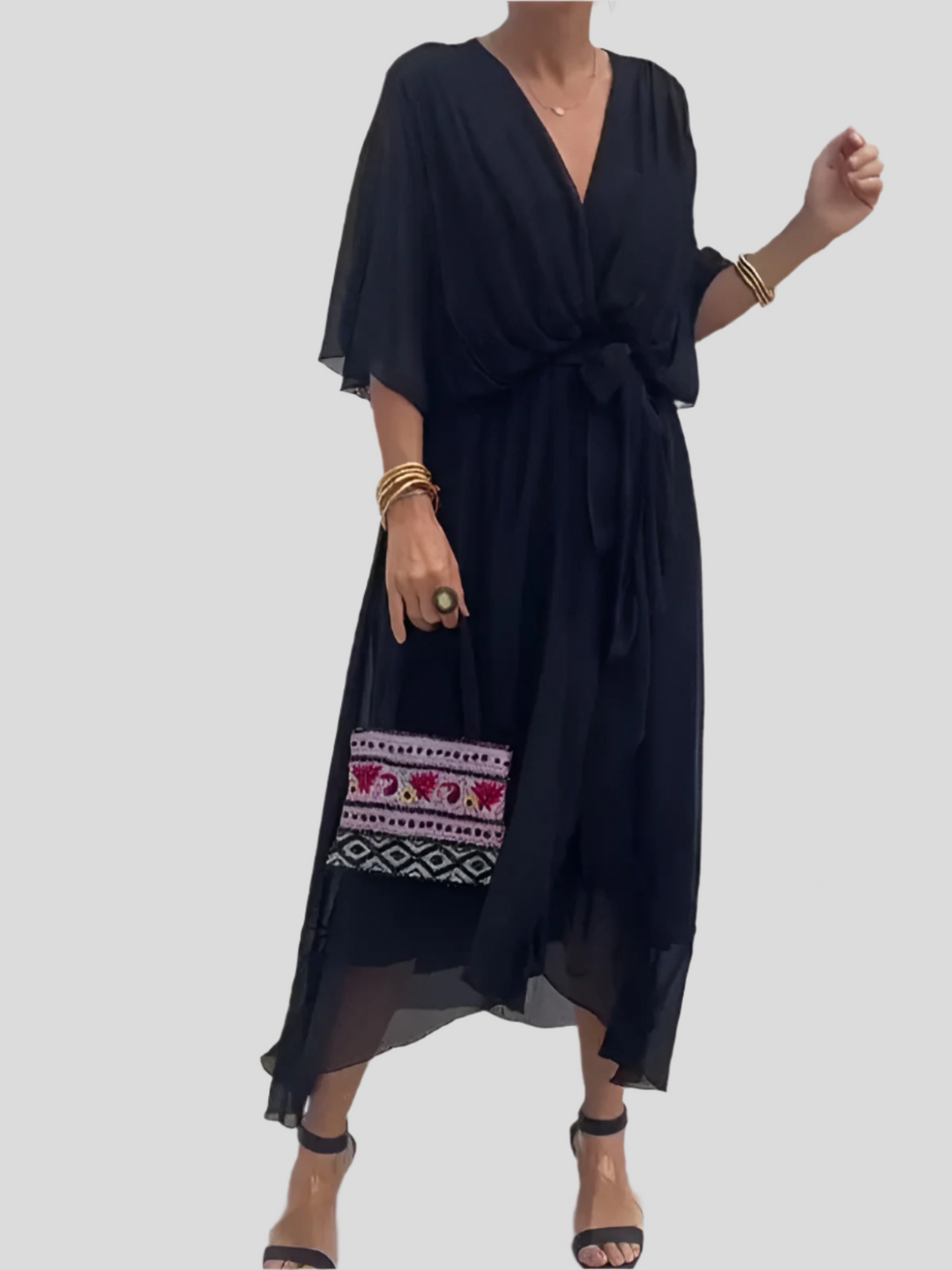 Adriana™ | Flowy Silk Midi Dress