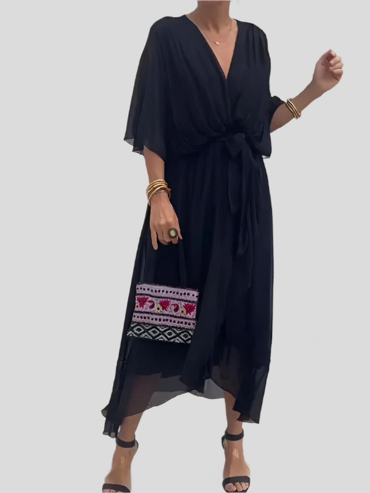 Adriana™ | Flowy Silk Midi Dress