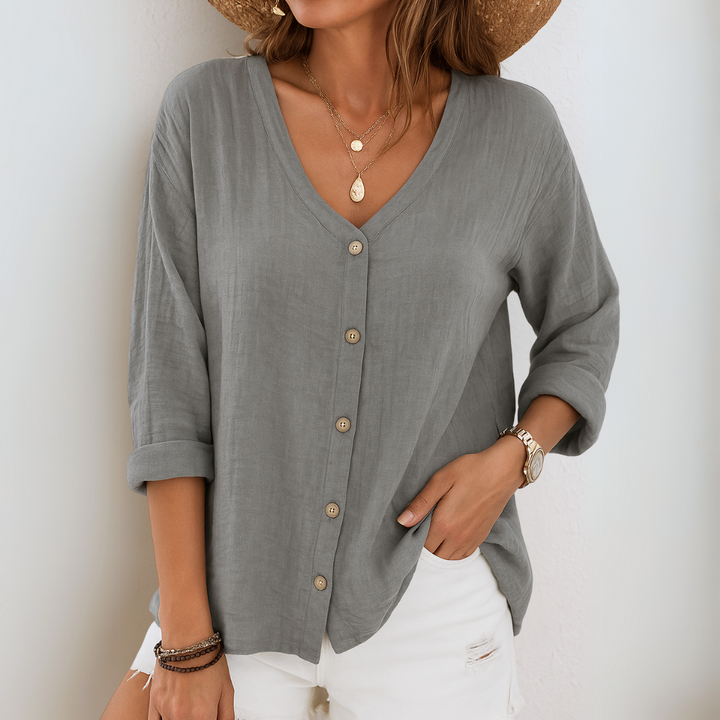Eira™ | Relaxed Button-Up Blouse – Effortless Style, Everyday Ease