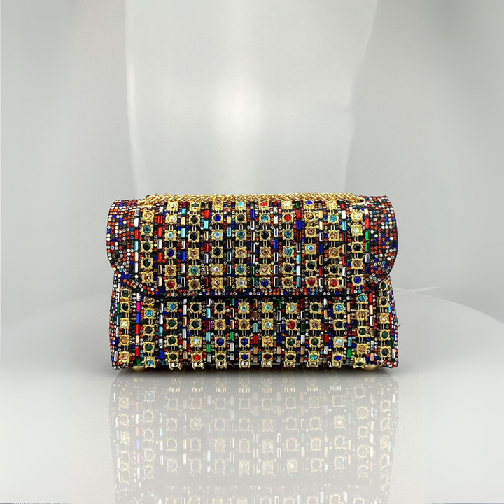 LAVIERA™ | Chic Chain Colored Diamond Shoulder Bag