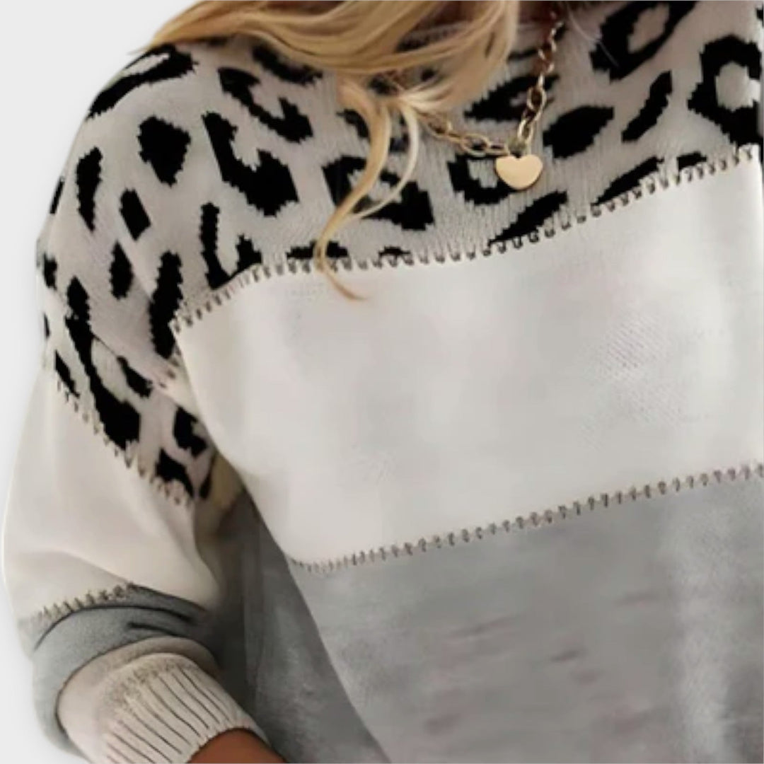 Marisette™ | Casual Leopard Print Sweater