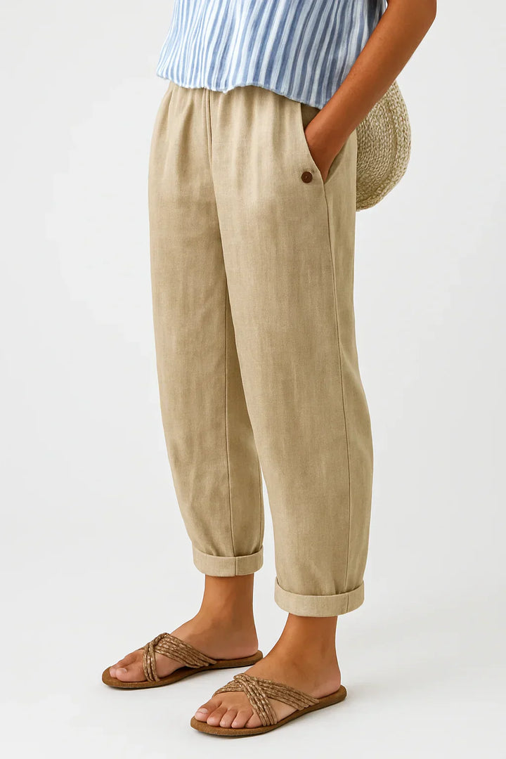 Liora™ | Timeless Comfort Linen & Cotton Blend Trousers – Light, Breathable, Stylish