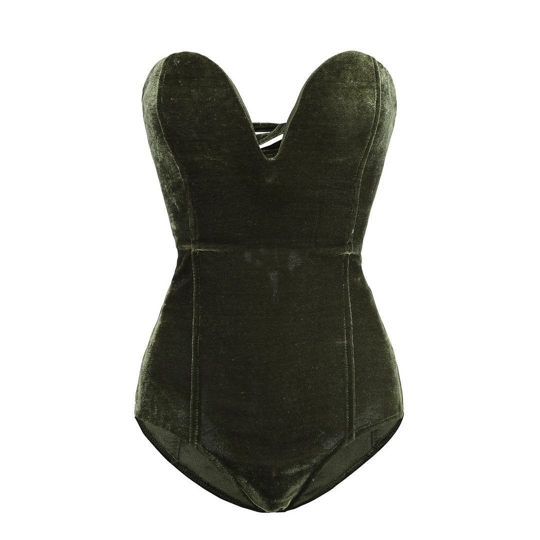 DONNA™ – Elegant Velvet Corset Bodysuit