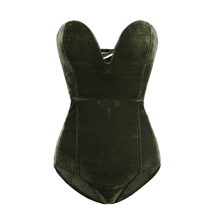 DONNA™ – Elegant Velvet Corset Bodysuit