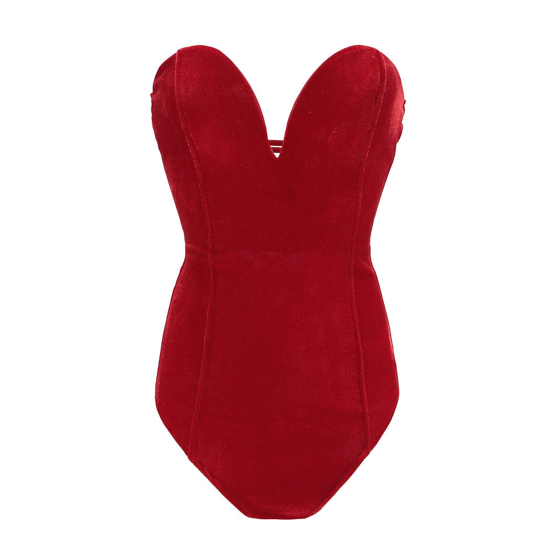 DONNA™ – Elegant Velvet Corset Bodysuit