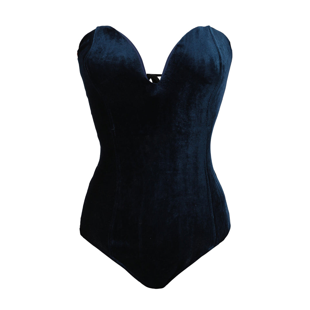 DONNA™ – Elegant Velvet Corset Bodysuit