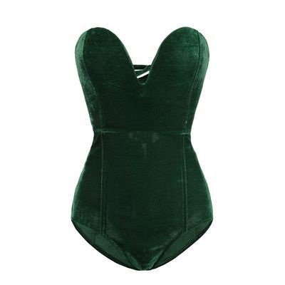 DONNA™ – Elegant Velvet Corset Bodysuit