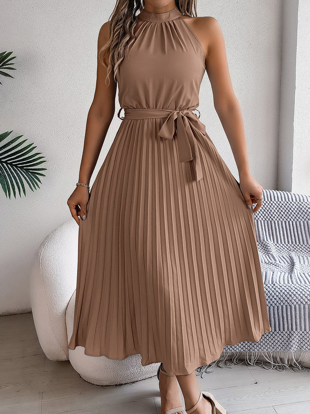 Mireille™ | Graceful Pleated Midi Dress