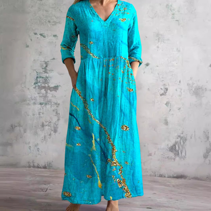 Dearyn™ | Summer Dress with V-Neck and Floral Pattern