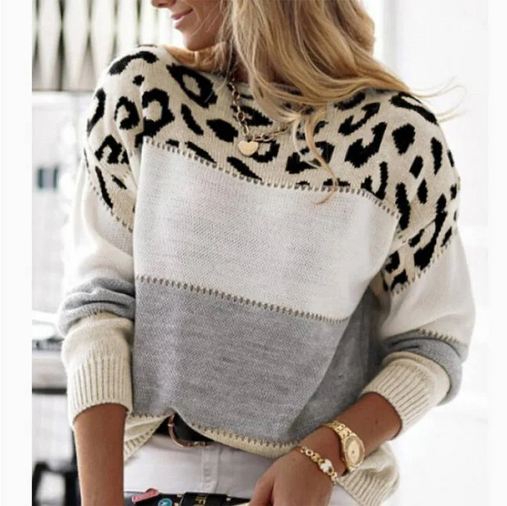 Marisette™ | Casual Leopard Print Sweater