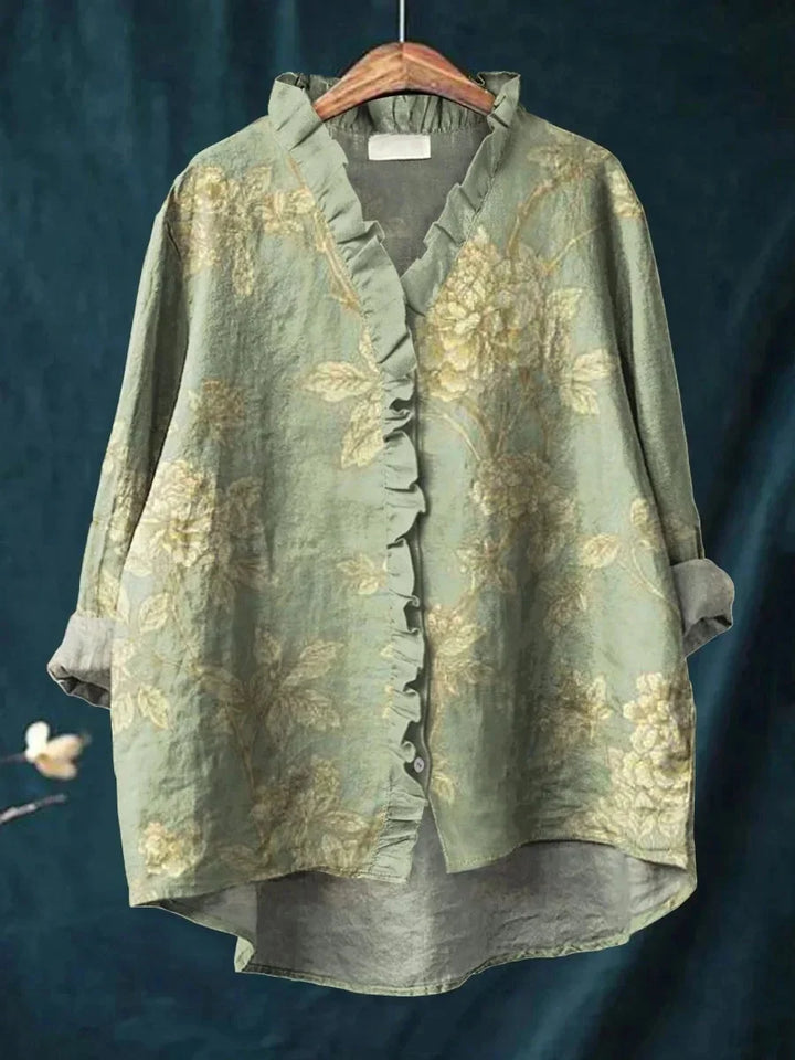 Liora™ | Floral Lace Collar Short Sleeve Top – Casual & Chic T-Shirt