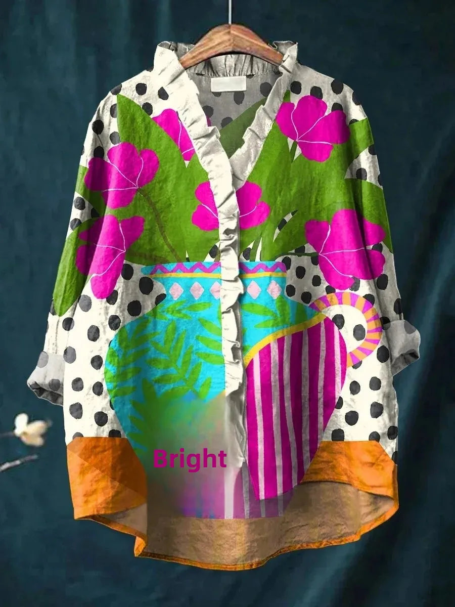 Liora™ | Floral Lace Collar Short Sleeve Top – Casual & Chic T-Shirt