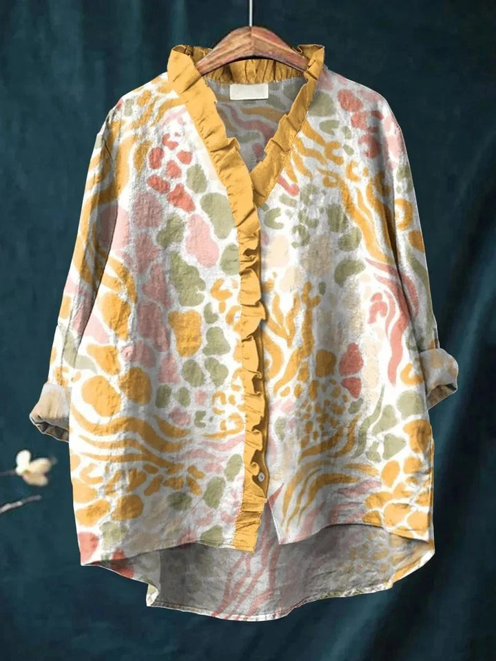 Liora™ | Floral Lace Collar Short Sleeve Top – Casual & Chic T-Shirt