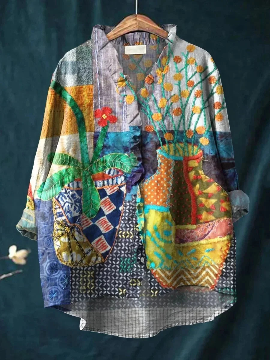 Liora™ | Floral Lace Collar Short Sleeve Top – Casual & Chic T-Shirt