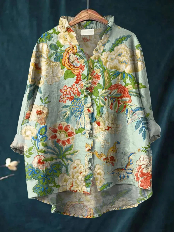 Liora™ | Floral Lace Collar Short Sleeve Top – Casual & Chic T-Shirt