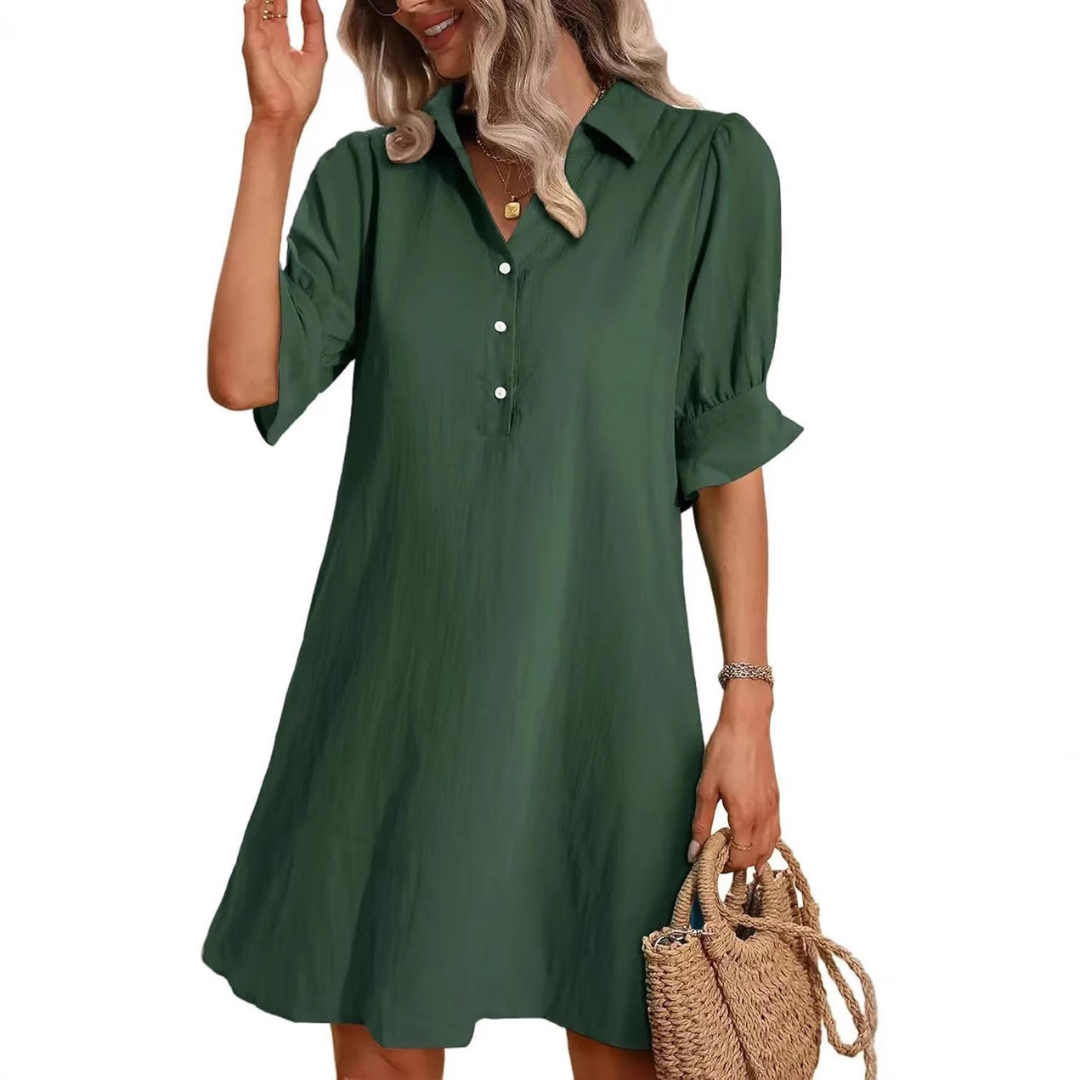 Elina™ | Casual Button Down Shirt Dress