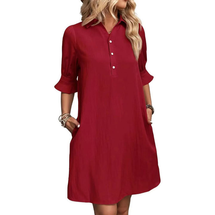 Elina™ | Casual Button Down Shirt Dress