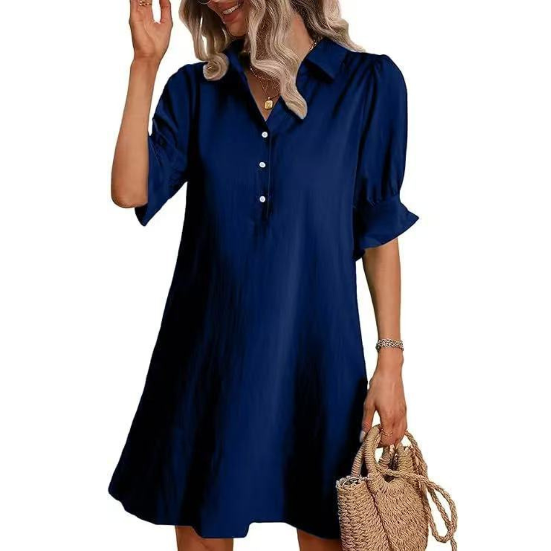 Elina™ | Casual Button Down Shirt Dress