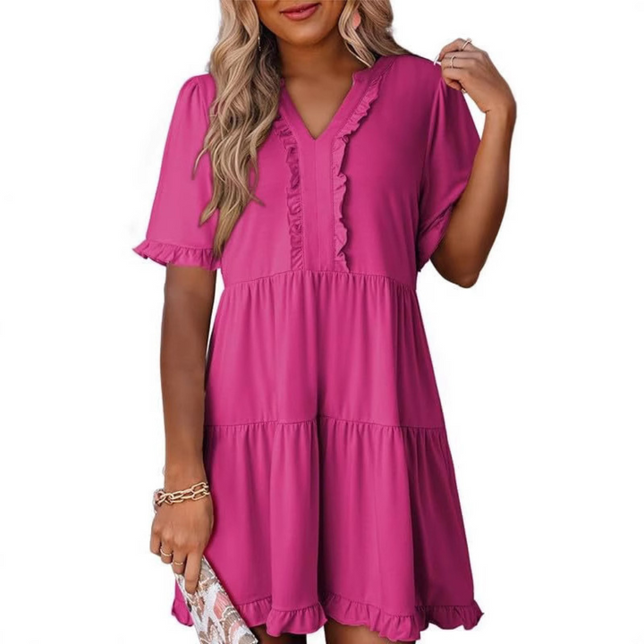 SHAILA™ - Casual V-Neck Mini Dress