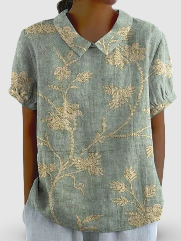 Floravera™ | Retro Floral Cotton Shirt