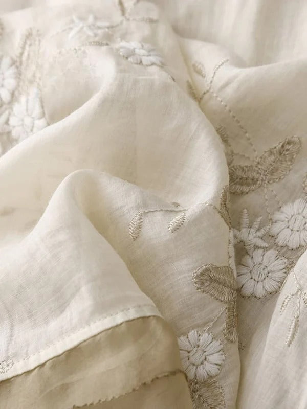 Patchtique™ | Retro Embroidered ¾ Sleeve Shirt