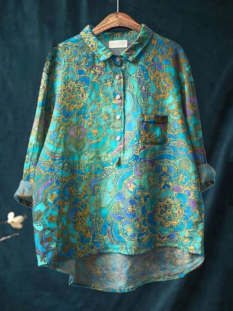 Arteria™ | Retro Art Cotton Shirt