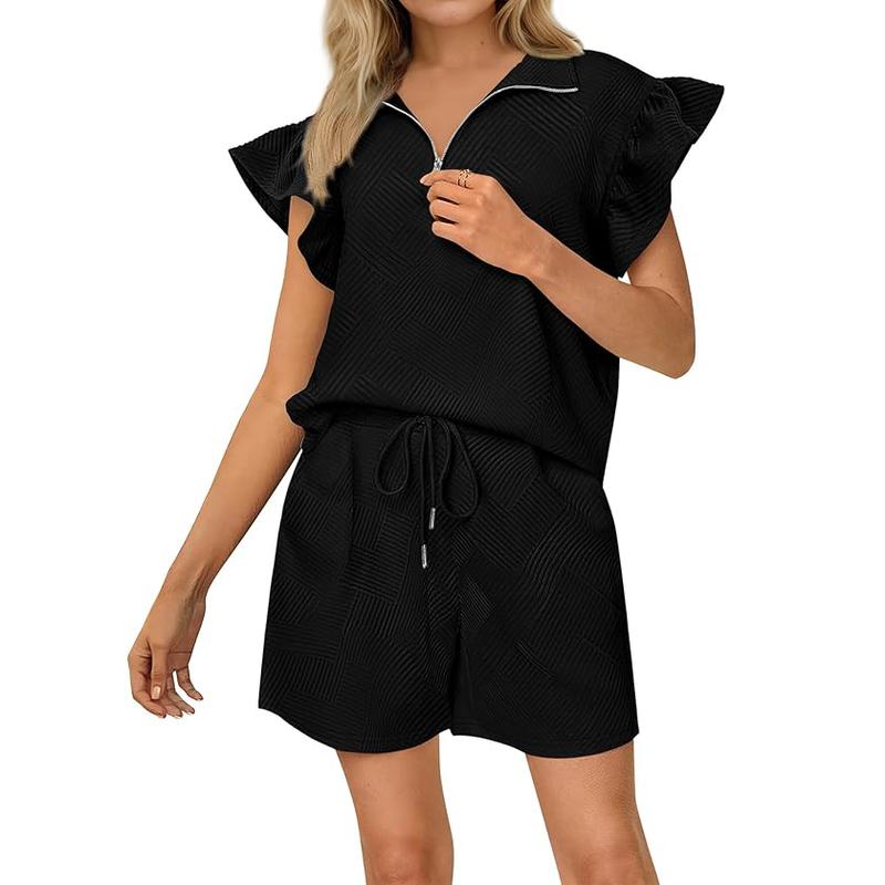 Fleurine™ | Comfy Ruffle Sleeve Summer Sweat Set