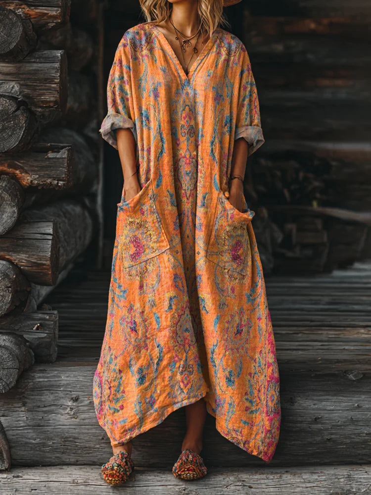 Neri™ | Vintage Boho Dress with Pockets