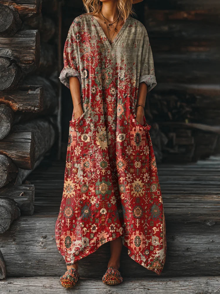 Neri™ | Vintage Boho Dress with Pockets