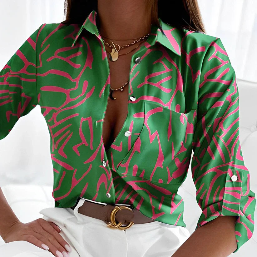 Kaelena™ | Elegant Green Blouse